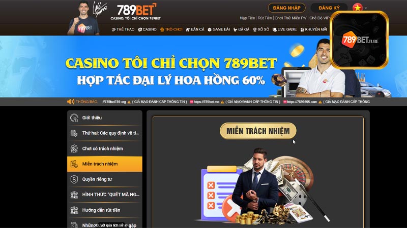 Tổng quan về chính sách miễn trừ trách nhiệm 789Bet